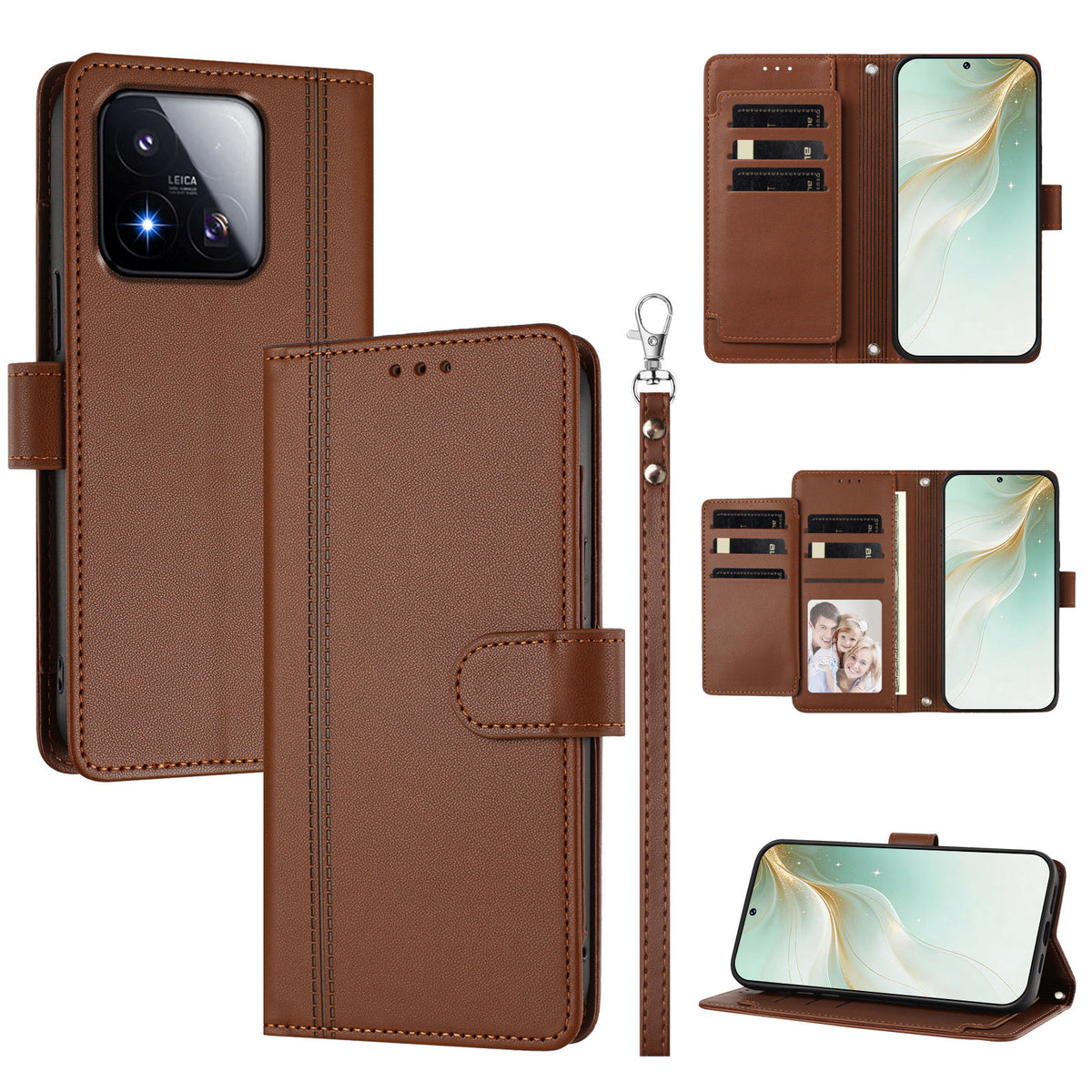 For Xiaomi 17 Max Case 9 Card Slots PU Leather Flip Wallet Phone Cover with Hand Strap