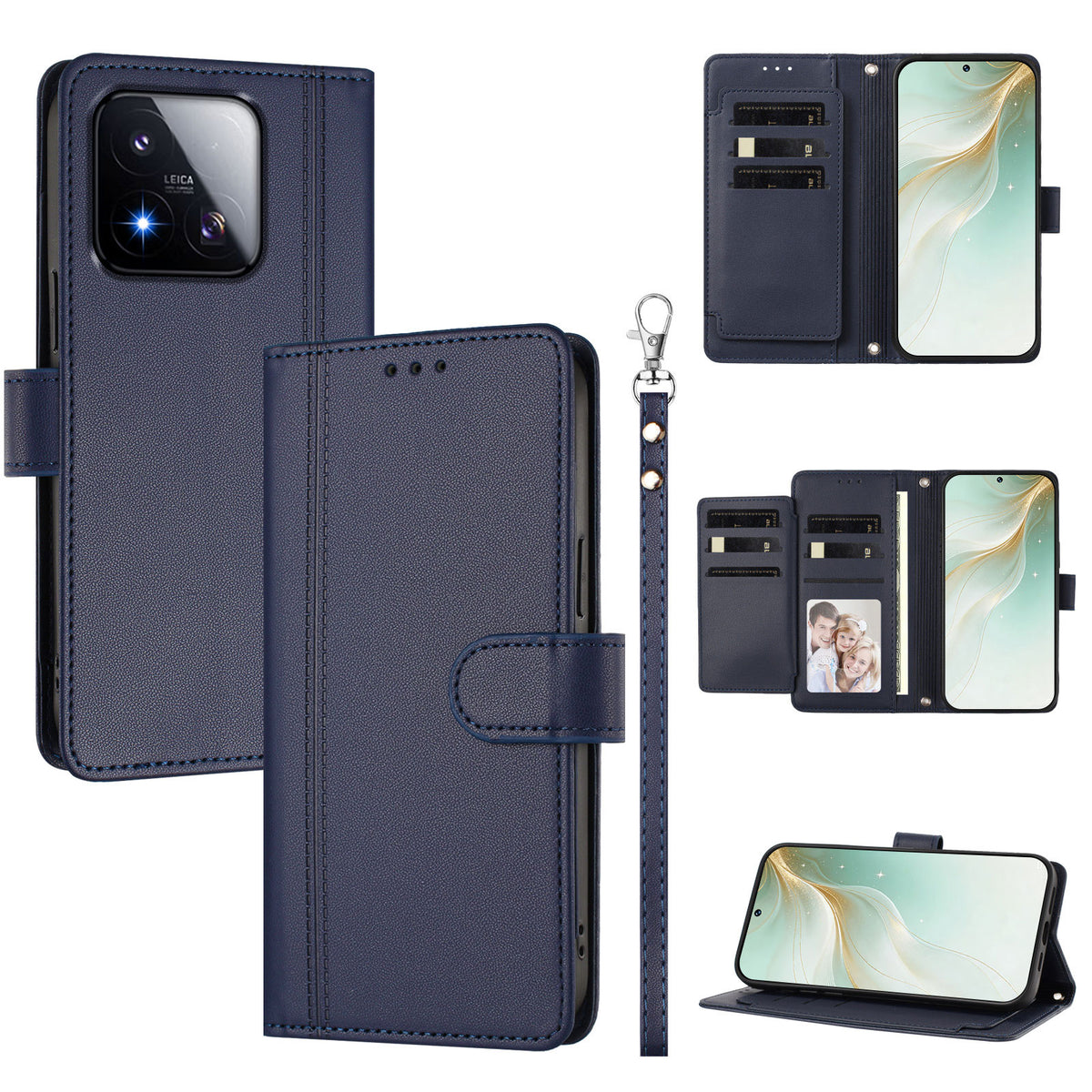 For Xiaomi 17 Max Case 9 Card Slots PU Leather Flip Wallet Phone Cover with Hand Strap