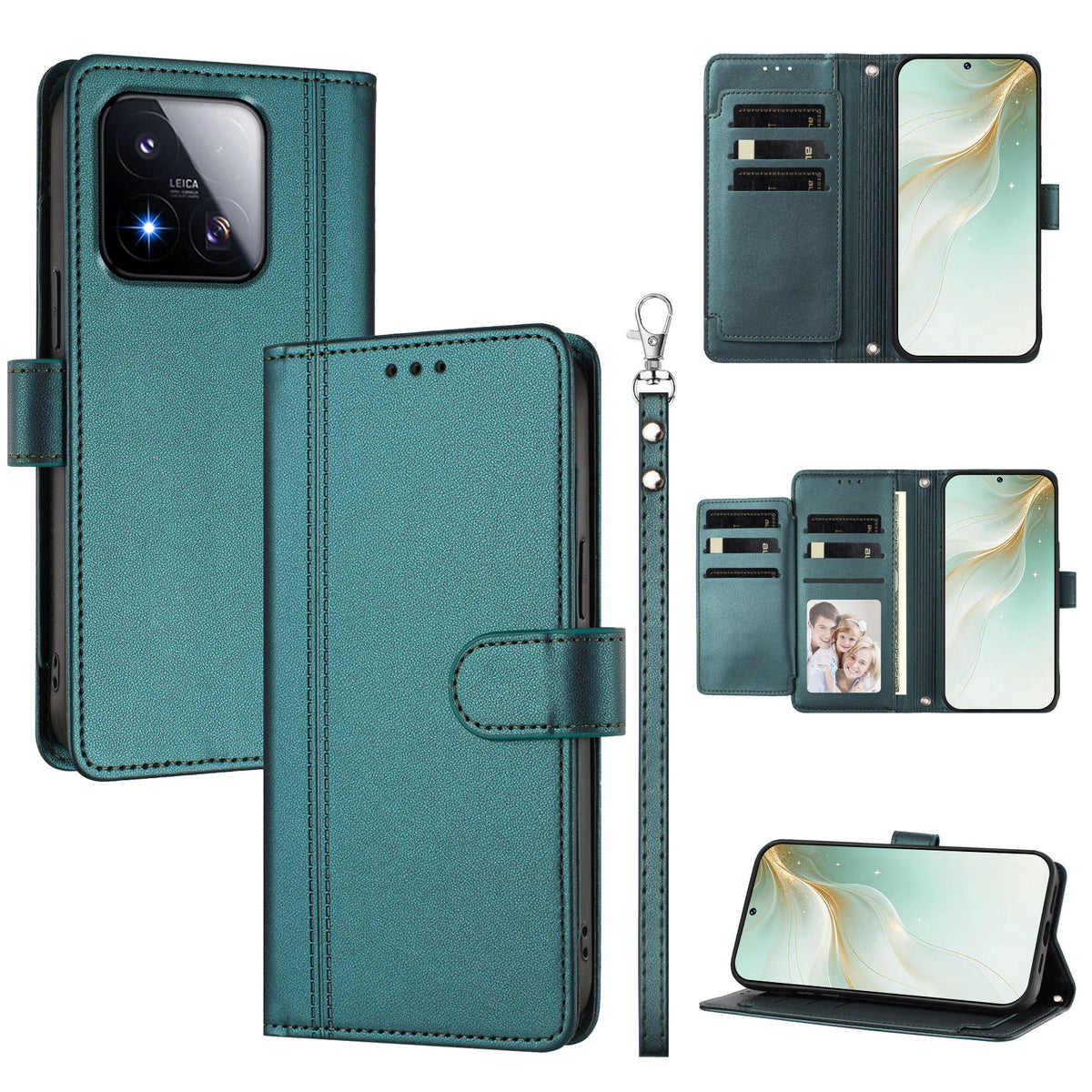 For Xiaomi 17 Max Case 9 Card Slots PU Leather Flip Wallet Phone Cover with Hand Strap