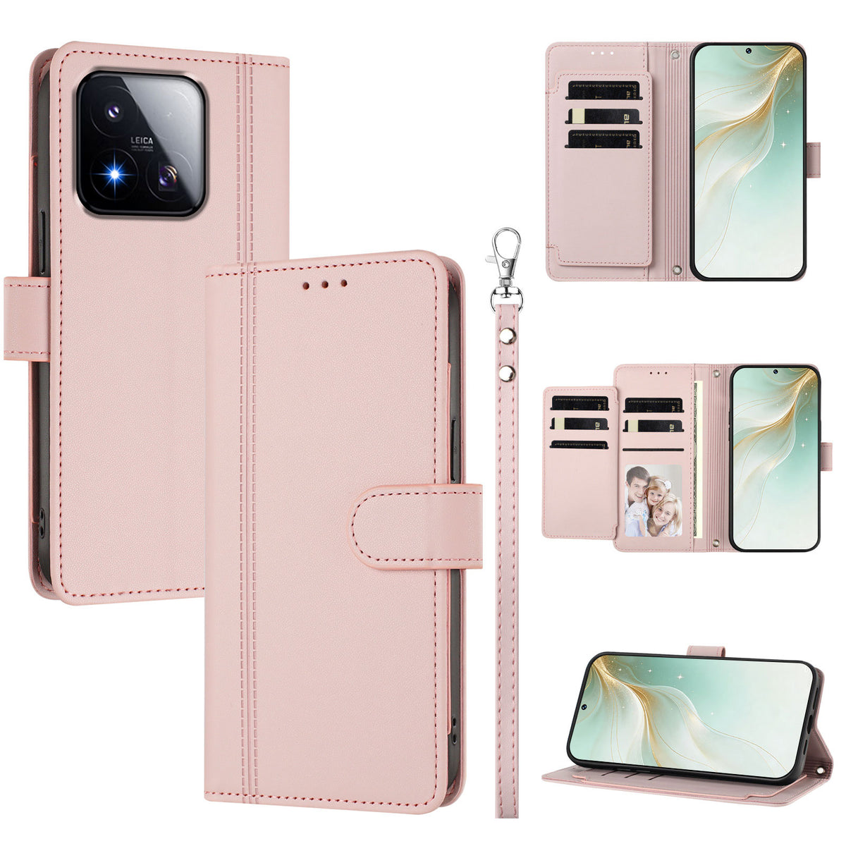 For Xiaomi 17 Max Case 9 Card Slots PU Leather Flip Wallet Phone Cover with Hand Strap