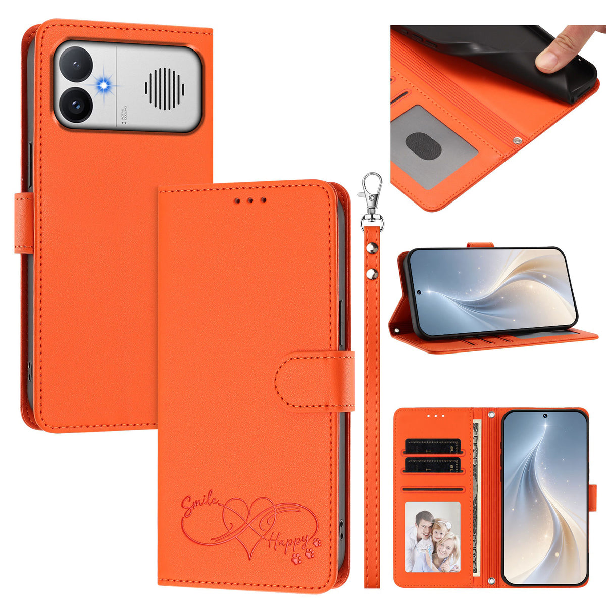 For Xiaomi Redmi K90 Max 5G Case PU Leather Heart Pattern Wallet Flip Phone Cover with Hand Strap