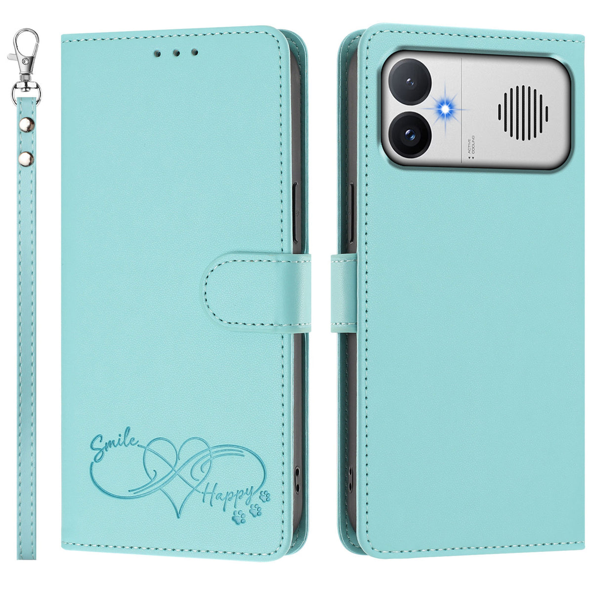 For Xiaomi Redmi K90 Max 5G Case PU Leather Heart Pattern Wallet Flip Phone Cover with Hand Strap