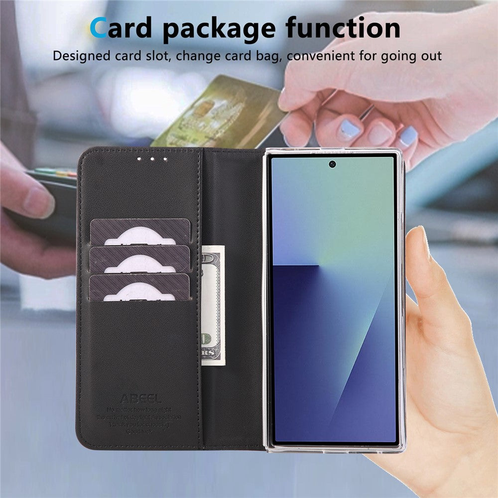 ABEEL For Samsung Galaxy Z Fold8 Ultra Case RFID Blocking Leather Flip Fold Phone Cover