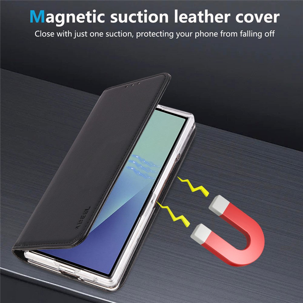 ABEEL For Samsung Galaxy Z Fold8 Ultra Case RFID Blocking Leather Flip Fold Phone Cover