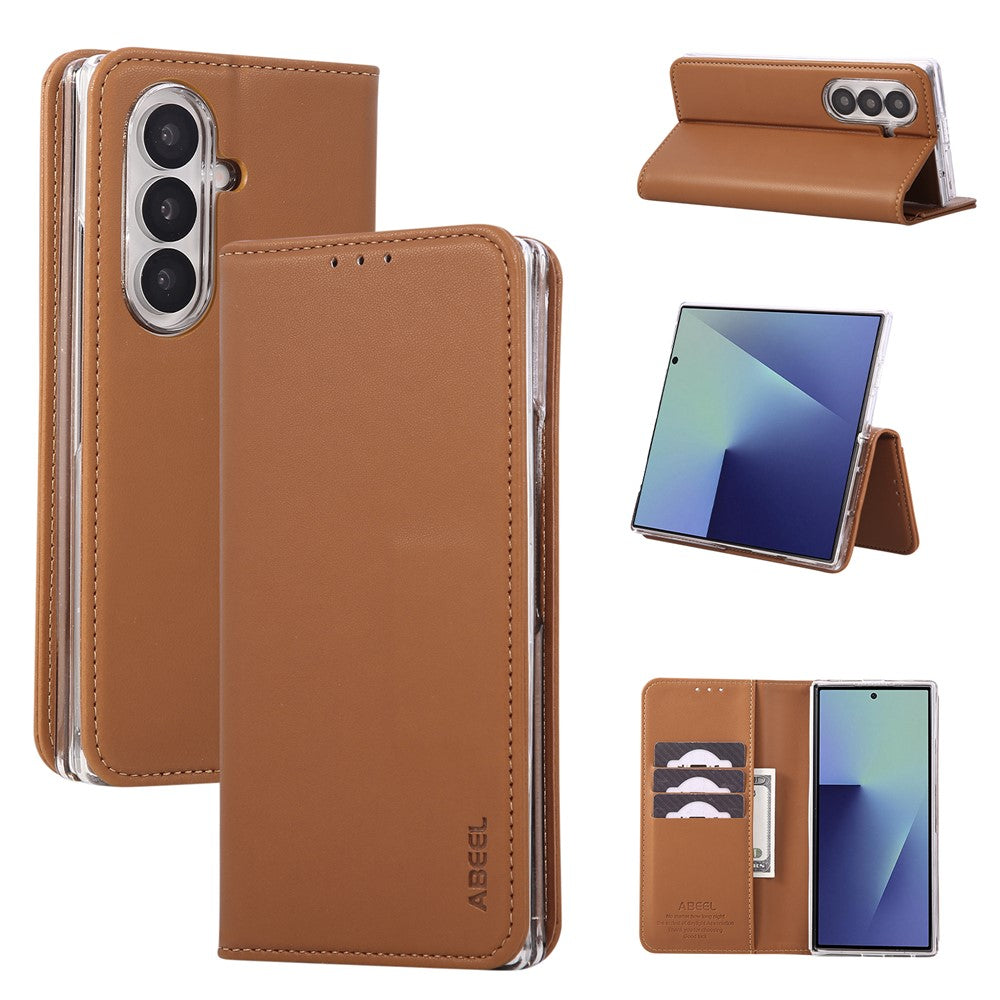 ABEEL For Samsung Galaxy Z Fold8 Ultra Case RFID Blocking Leather Flip Fold Phone Cover