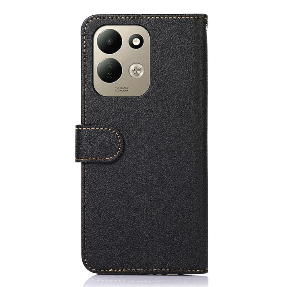 KHAZNEH For Xiaomi Redmi 17 5G  /  Redmi 17 4G Case RFID Blocking Wallet Litchi Texture PU Leather Phone Cover with Strap