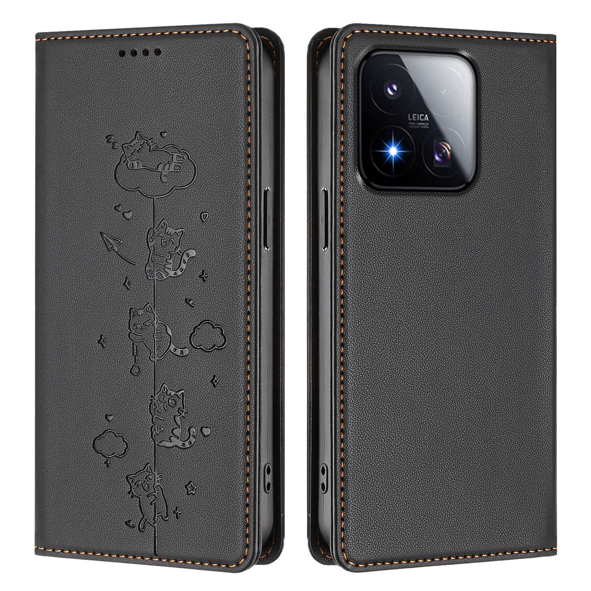 For Xiaomi 17 Max Case RFID Blocking Wallet Stand Imprinted Cat Pattern Leather Phone Cover