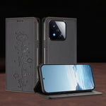 For Xiaomi 17 Max Case RFID Blocking Wallet Stand Imprinted Cat Pattern Leather Phone Cover