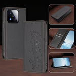 For Xiaomi 17 Max Case RFID Blocking Wallet Stand Imprinted Cat Pattern Leather Phone Cover
