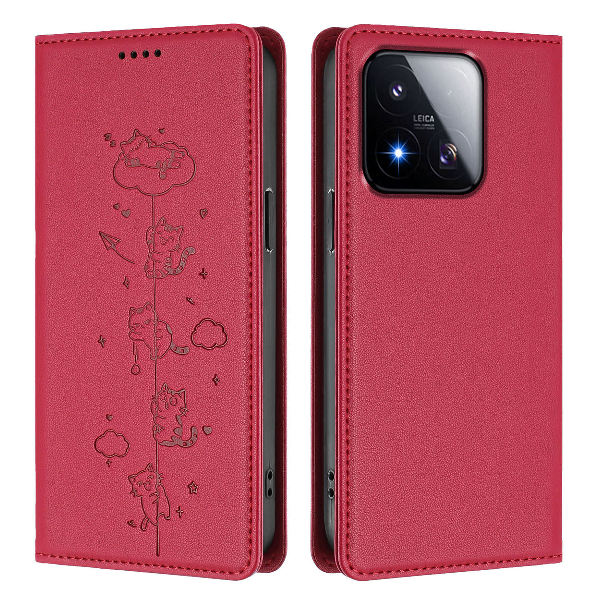 For Xiaomi 17 Max Case RFID Blocking Wallet Stand Imprinted Cat Pattern Leather Phone Cover