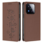 For Xiaomi 17 Max Case RFID Blocking Wallet Stand Imprinted Cat Pattern Leather Phone Cover