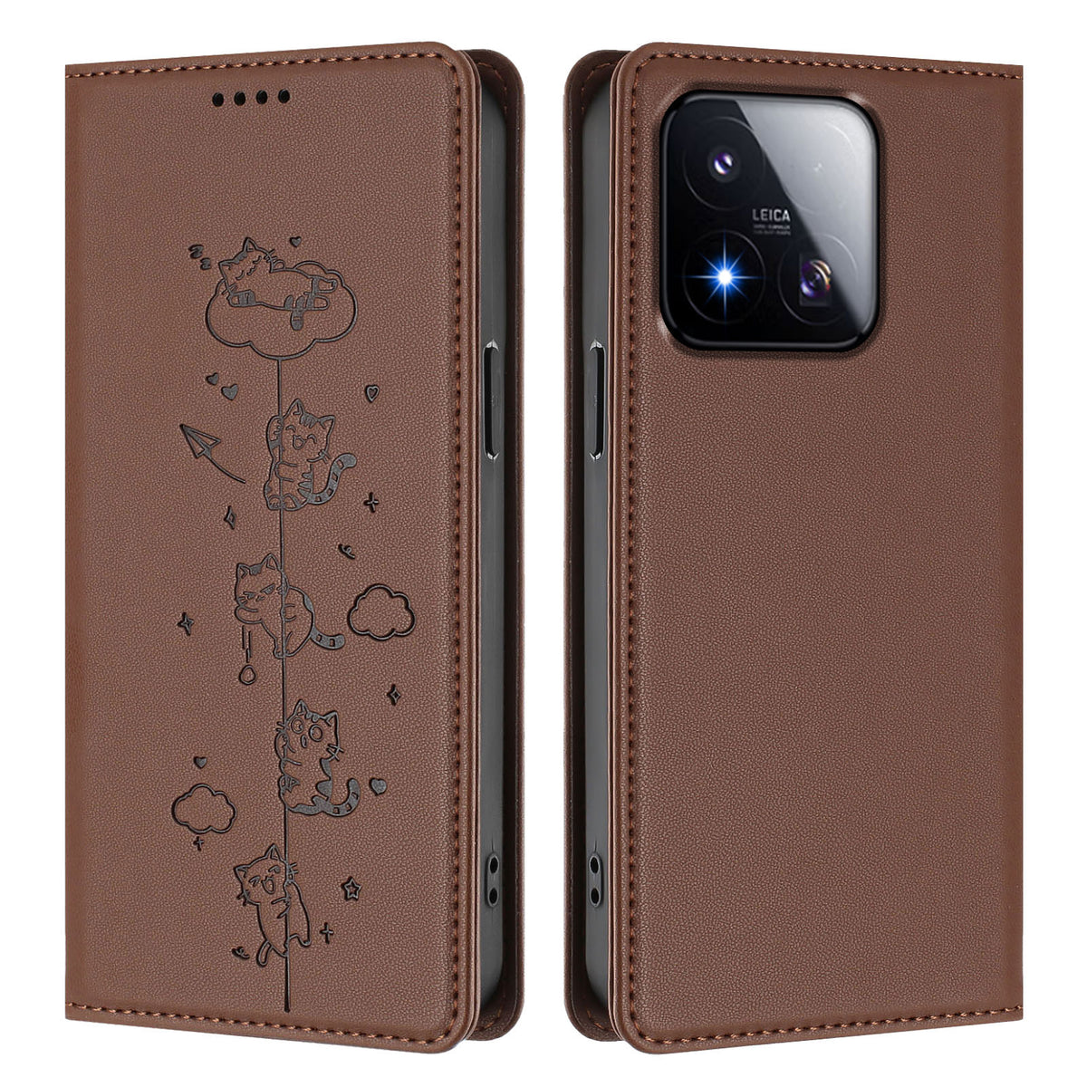 For Xiaomi 17 Max Case RFID Blocking Wallet Stand Imprinted Cat Pattern Leather Phone Cover