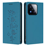 For Xiaomi 17 Max Case RFID Blocking Wallet Stand Imprinted Cat Pattern Leather Phone Cover
