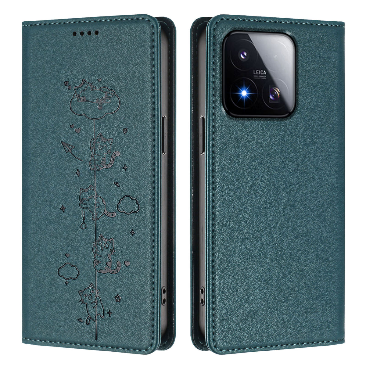 For Xiaomi 17 Max Case RFID Blocking Wallet Stand Imprinted Cat Pattern Leather Phone Cover