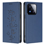 For Xiaomi 17 Max Case RFID Blocking Wallet Stand Imprinted Cat Pattern Leather Phone Cover