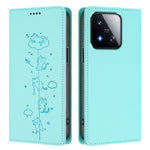 For Xiaomi 17 Max Case RFID Blocking Wallet Stand Imprinted Cat Pattern Leather Phone Cover