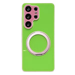For Samsung Galaxy S24 Ultra Case Magnetic Rotating Kickstand Colorblock Design PC + TPU Phone Cover