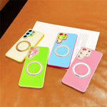 For Samsung Galaxy S24 Ultra Case Magnetic Rotating Kickstand Colorblock Design PC + TPU Phone Cover