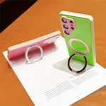 For Samsung Galaxy S24 Ultra Case Magnetic Rotating Kickstand Colorblock Design PC + TPU Phone Cover