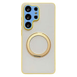 For Samsung Galaxy S24 Ultra Case Magnetic Rotating Kickstand Colorblock Design PC + TPU Phone Cover