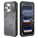 For iPhone 18 Pro Max / 17 Pro Max Magnetic Case Carbon Fiber Texture PC + TPU Corner Protection Phone Cover