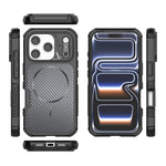 For iPhone 18 Pro Max / 17 Pro Max Magnetic Case Carbon Fiber Texture PC + TPU Corner Protection Phone Cover