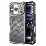 For iPhone 18 Pro Max / 17 Pro Max Magnetic Case Carbon Fiber Texture PC + TPU Corner Protection Phone Cover