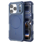 For iPhone 18 Pro Max / 17 Pro Max Magnetic Case Carbon Fiber Texture PC + TPU Corner Protection Phone Cover