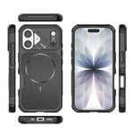 For iPhone 17 Magnetic Case Carbon Fiber Texture PC + TPU Corner Protection Phone Cover
