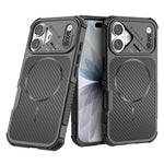 For iPhone 17 Magnetic Case Carbon Fiber Texture PC + TPU Corner Protection Phone Cover
