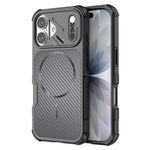 For iPhone 16 Magnetic Case Carbon Fiber Texture PC + TPU Corner Protection Phone Cover