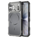 For iPhone 16 Magnetic Case Carbon Fiber Texture PC + TPU Corner Protection Phone Cover