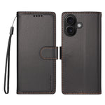 BETOPNICE 006 for iPhone 16 Case RFID Blocking Wallet Stand Leather Phone Cover with Wrist Strap