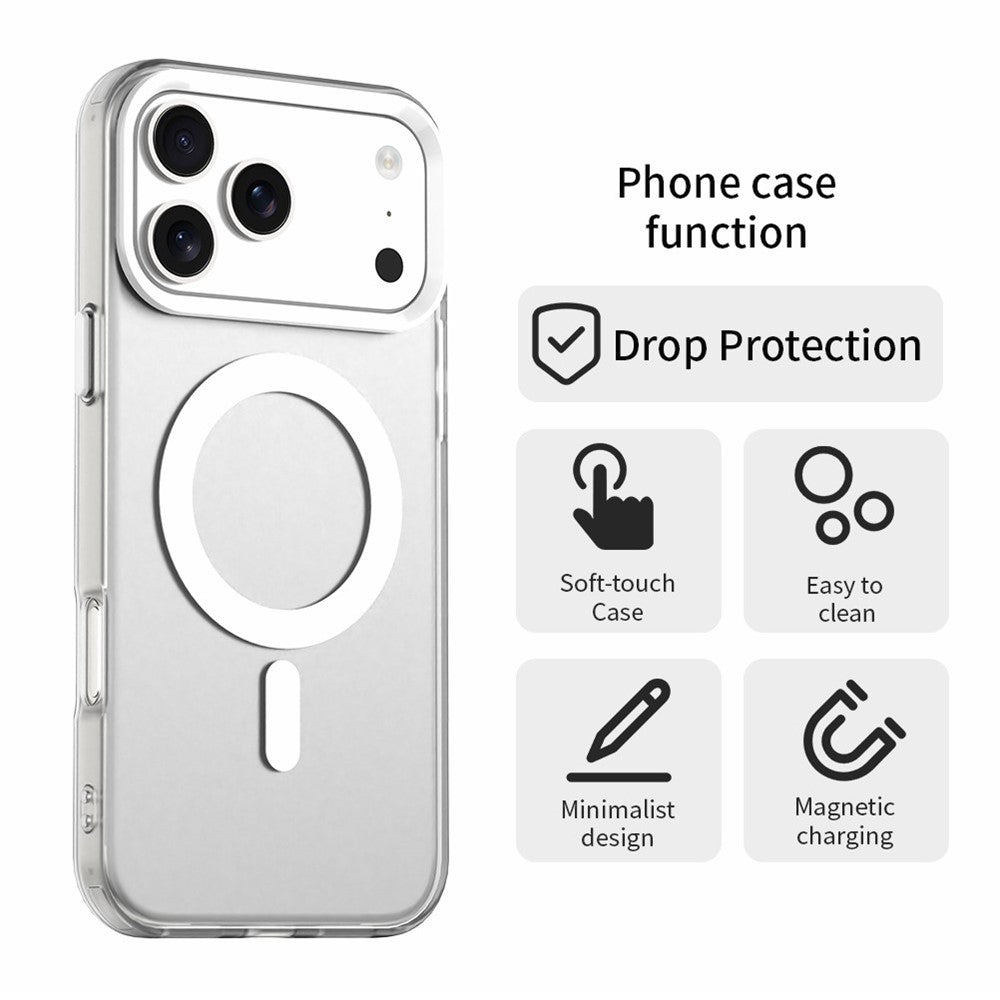 For iPhone 18 Pro / 17 Pro Magnetic Case Anti Drop Hybrid Phone Back Cover
