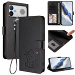 For Xiaomi Redmi K90 Max 5G Wallet Case with Wrist Strap Love Cat Pattern Imprint Leather Phone Cover