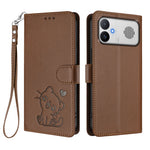 For Xiaomi Redmi K90 Max 5G Wallet Case with Wrist Strap Love Cat Pattern Imprint Leather Phone Cover