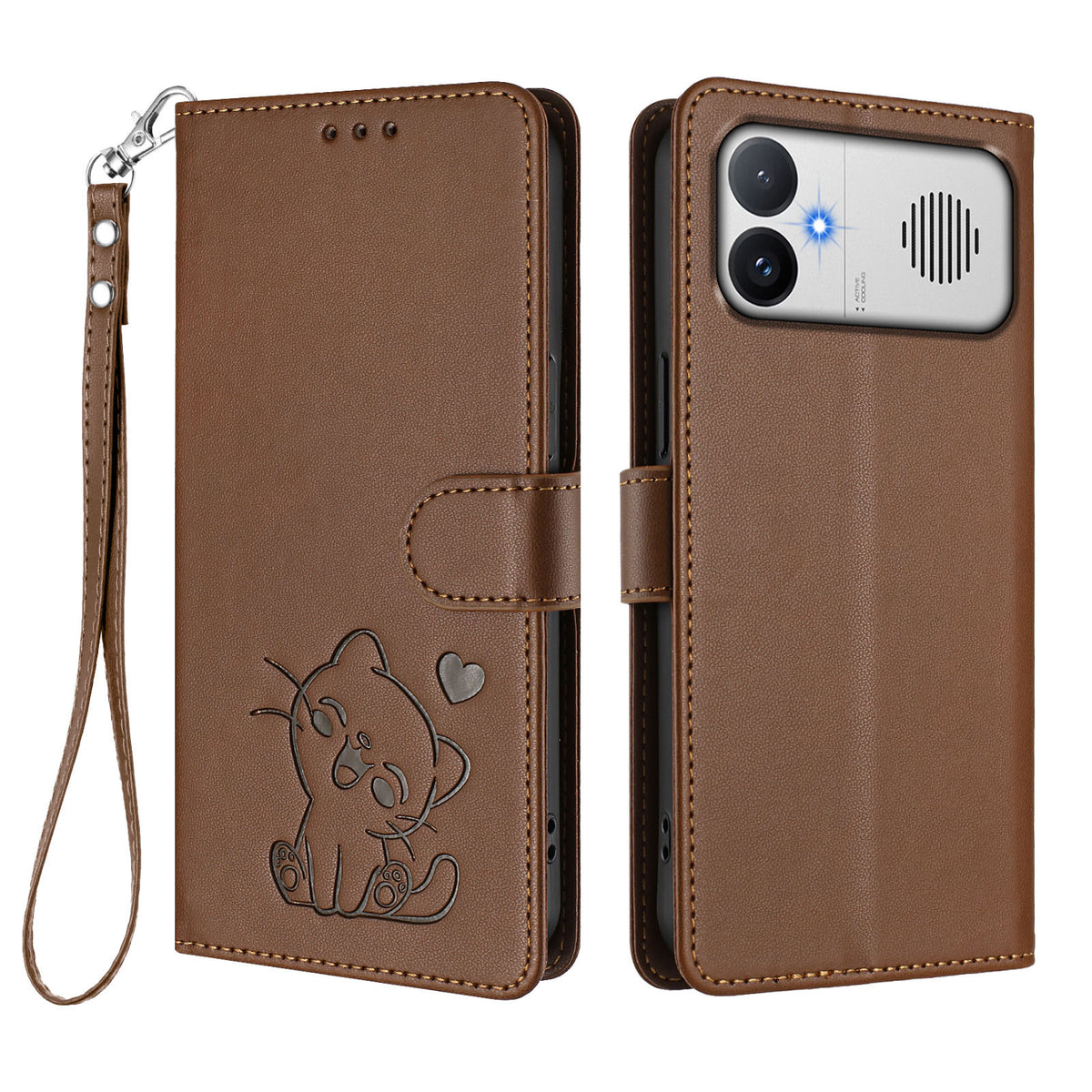 For Xiaomi Redmi K90 Max 5G Wallet Case with Wrist Strap Love Cat Pattern Imprint Leather Phone Cover