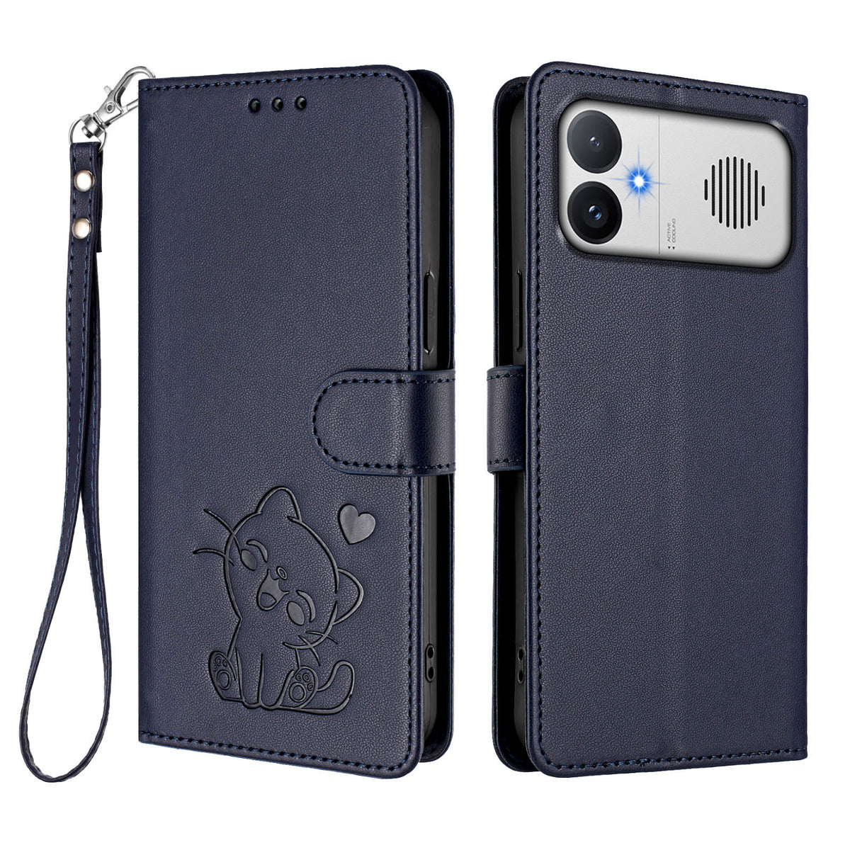 For Xiaomi Redmi K90 Max 5G Wallet Case with Wrist Strap Love Cat Pattern Imprint Leather Phone Cover