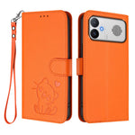 For Xiaomi Redmi K90 Max 5G Wallet Case with Wrist Strap Love Cat Pattern Imprint Leather Phone Cover