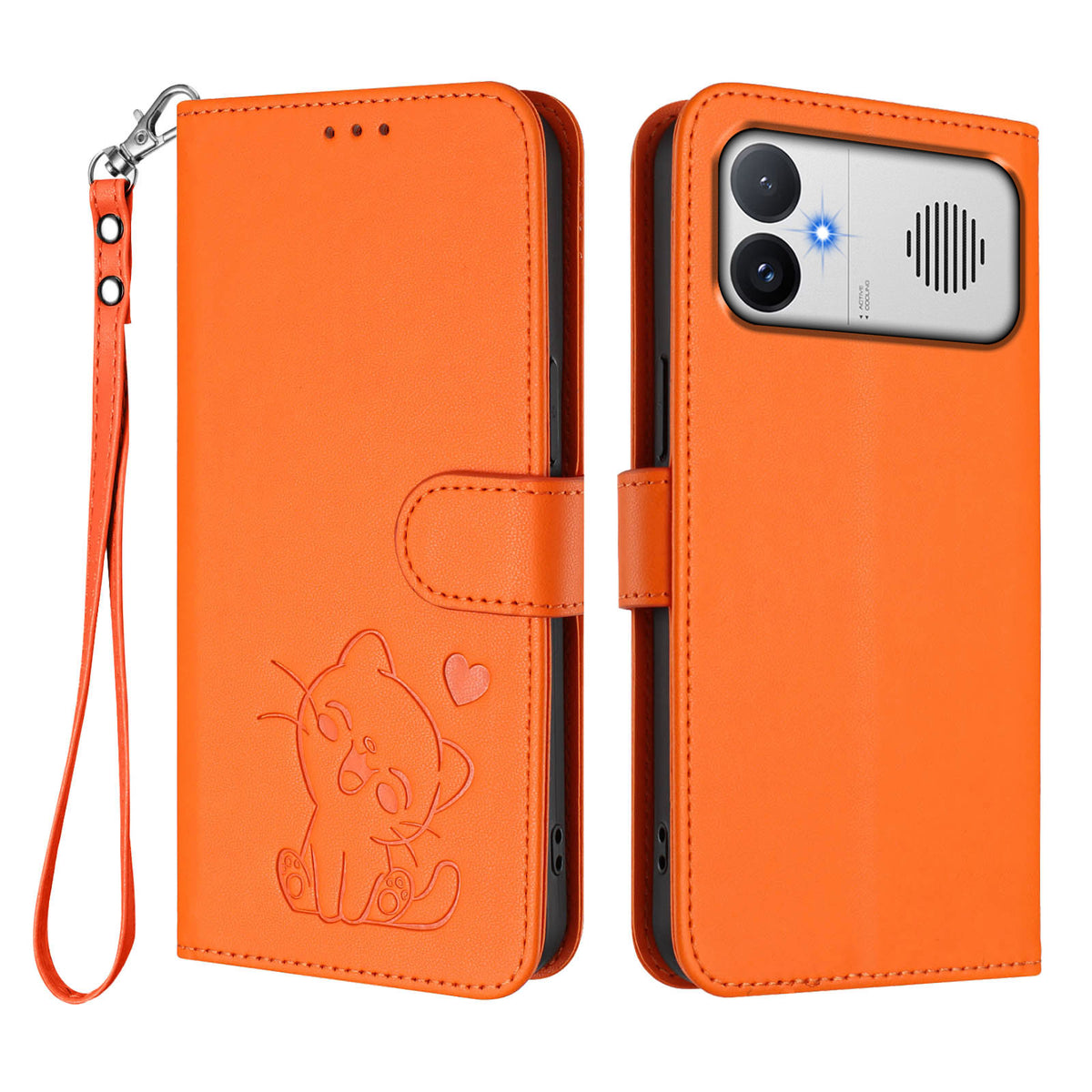 For Xiaomi Redmi K90 Max 5G Wallet Case with Wrist Strap Love Cat Pattern Imprint Leather Phone Cover
