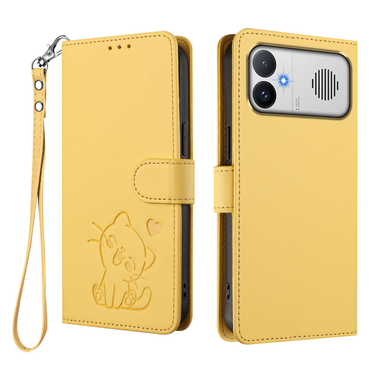 For Xiaomi Redmi K90 Max 5G Wallet Case with Wrist Strap Love Cat Pattern Imprint Leather Phone Cover