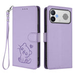 For Xiaomi Redmi K90 Max 5G Wallet Case with Wrist Strap Love Cat Pattern Imprint Leather Phone Cover