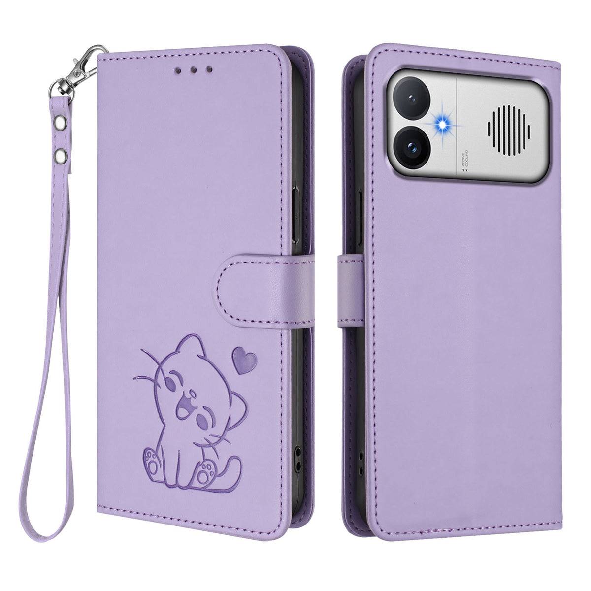 For Xiaomi Redmi K90 Max 5G Wallet Case with Wrist Strap Love Cat Pattern Imprint Leather Phone Cover