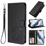 For Xiaomi 17 Max Wallet Case with Wrist Strap Love Cat Pattern Imprint Leather Phone Cover