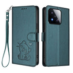For Xiaomi 17 Max Wallet Case with Wrist Strap Love Cat Pattern Imprint Leather Phone Cover