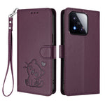 For Xiaomi 17 Max Wallet Case with Wrist Strap Love Cat Pattern Imprint Leather Phone Cover