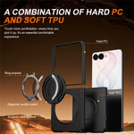 For Samsung Galaxy Z Flip8 Magnetic Case Ring Kickstand TPU PC Hybrid Phone Cover