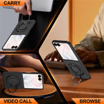 For Samsung Galaxy Z Flip8 Magnetic Case Ring Kickstand TPU PC Hybrid Phone Cover