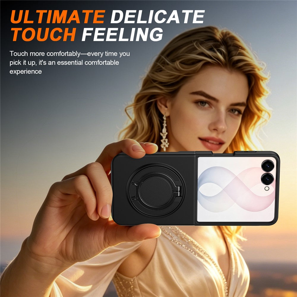 For Samsung Galaxy Z Flip8 Magnetic Case Ring Kickstand TPU PC Hybrid Phone Cover
