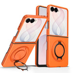 For Samsung Galaxy Z Flip8 Magnetic Case Ring Kickstand TPU PC Hybrid Phone Cover